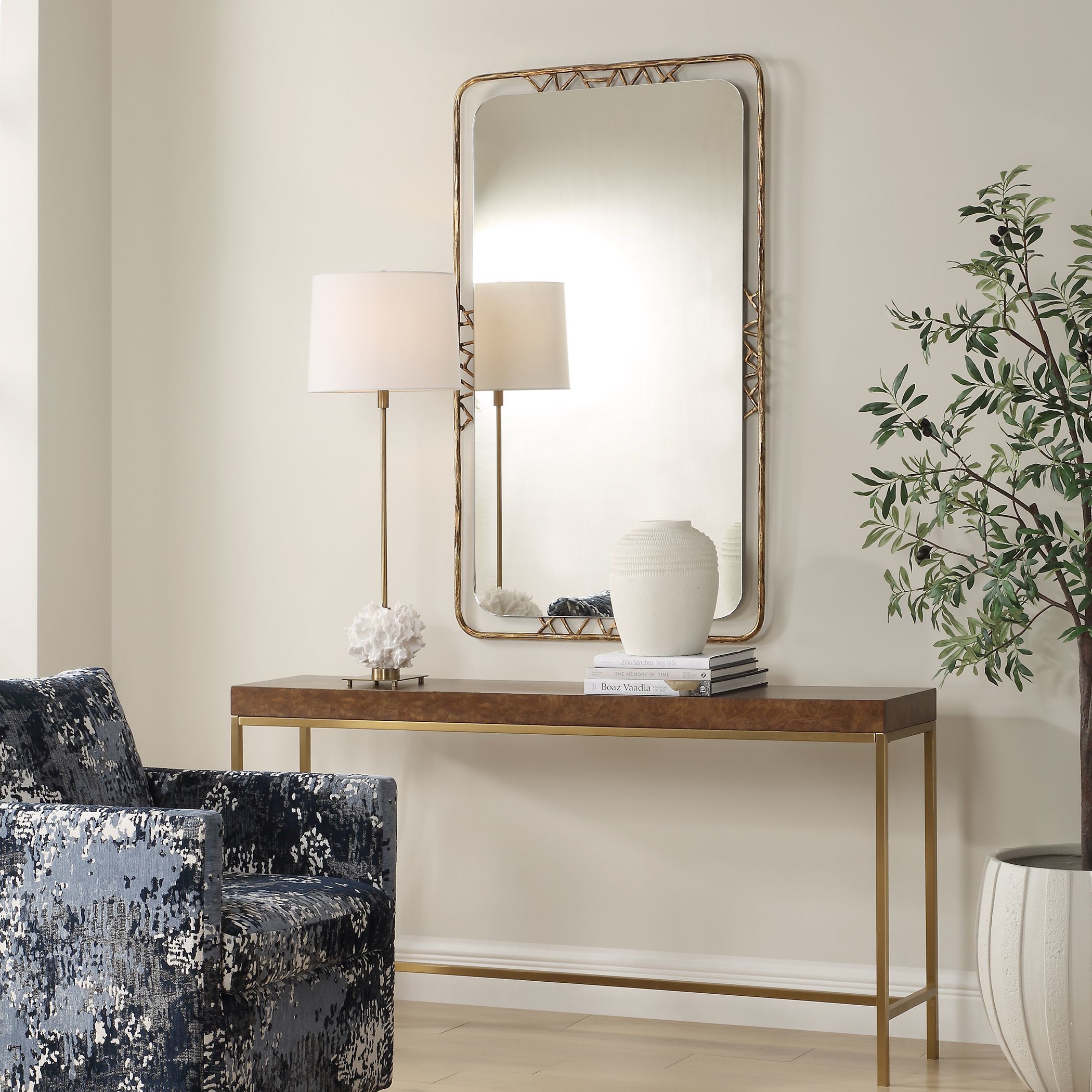 Tahoma 50 X 30 inch Antiqued Gold Mirror