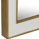 Crisanta 37.5 X 25 inch Gloss White and Antiqued Gold Leaf Mirror