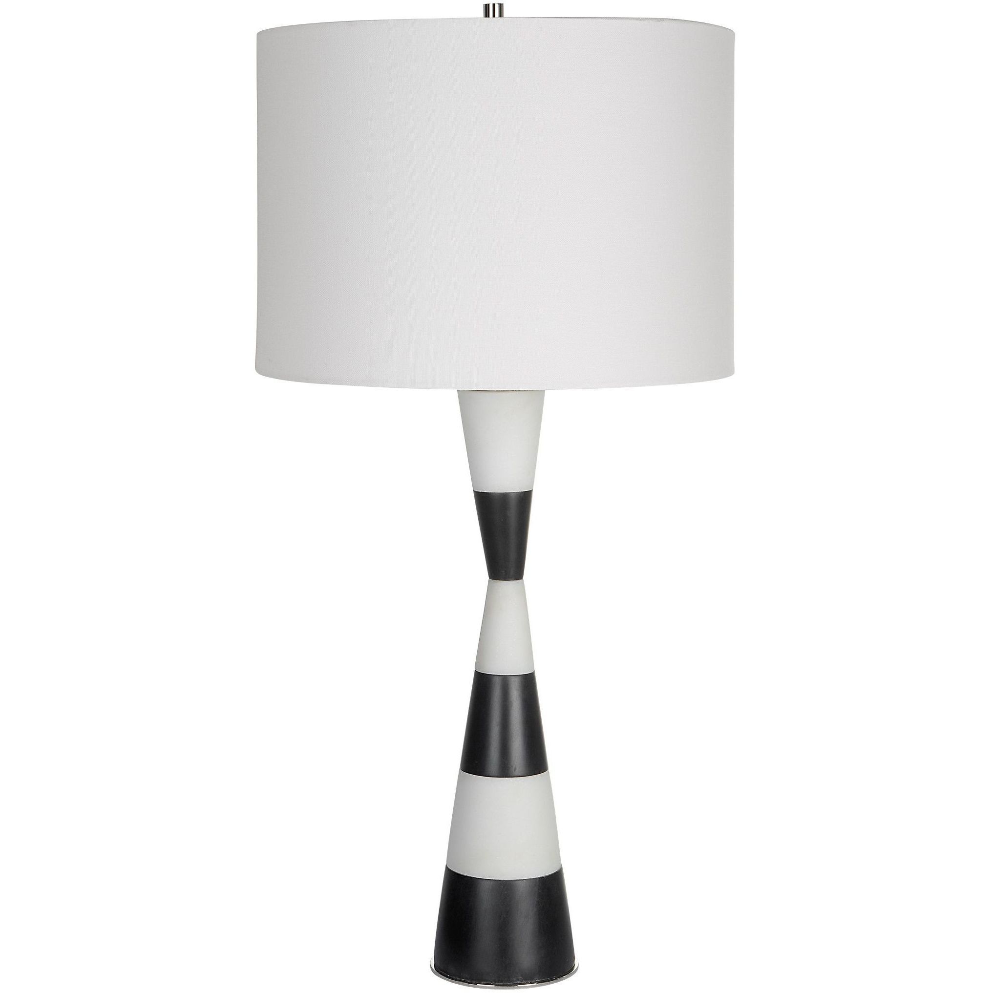 Bandeau 30 inch 150.00 watt Black and White Man-Made Stone Table Lamp Portable Light