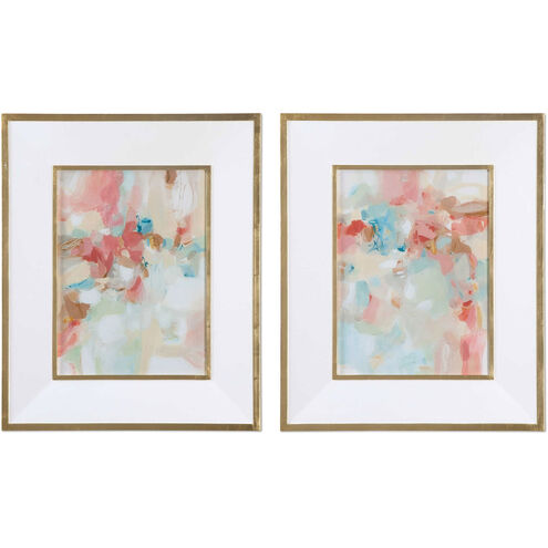 A Touch Of Blush And Rosewood Fences Pastel Abstract Wall Art
