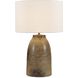 Harris 28.25 inch 150 watt Mottled Brown Crackle Glaze and Antique Brass Table Lamp Portable Light