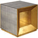 Flair 22 X 20 inch Antiqued Mirror and Antiqued Gold Leaf Cube Table