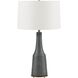 Slovis 28.25 inch 150 watt Dark Charcoal Gray and Antique Brass Table Lamp Portable Light