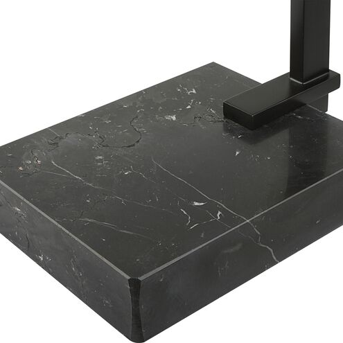 Butler 24 X 11 inch Satin Black and Black Marble Accent Table