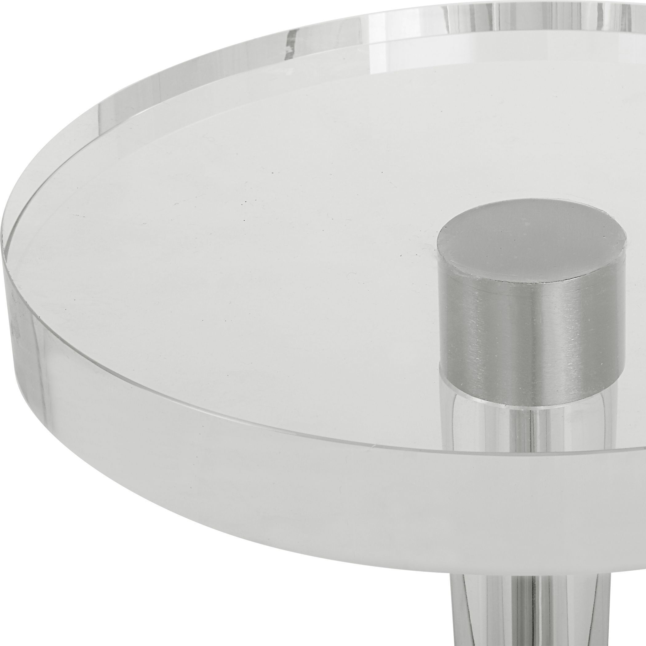 Pria 22 X 9 inch Crystal and Brushed Nickel Drink Table