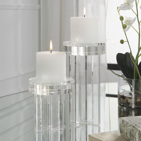 Crystal 9 X 4 inch Candleholders, Set of 2