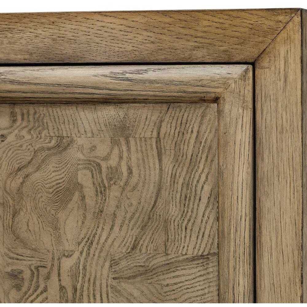 Paltrow Rich Burl Veneer and Oak Wood with Oil-Rubbed Bronze 2 Door Cabinet