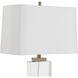 Genevieve 28.75 inch 150 watt Antque Brass and Crystal Table Lamp Portable Light