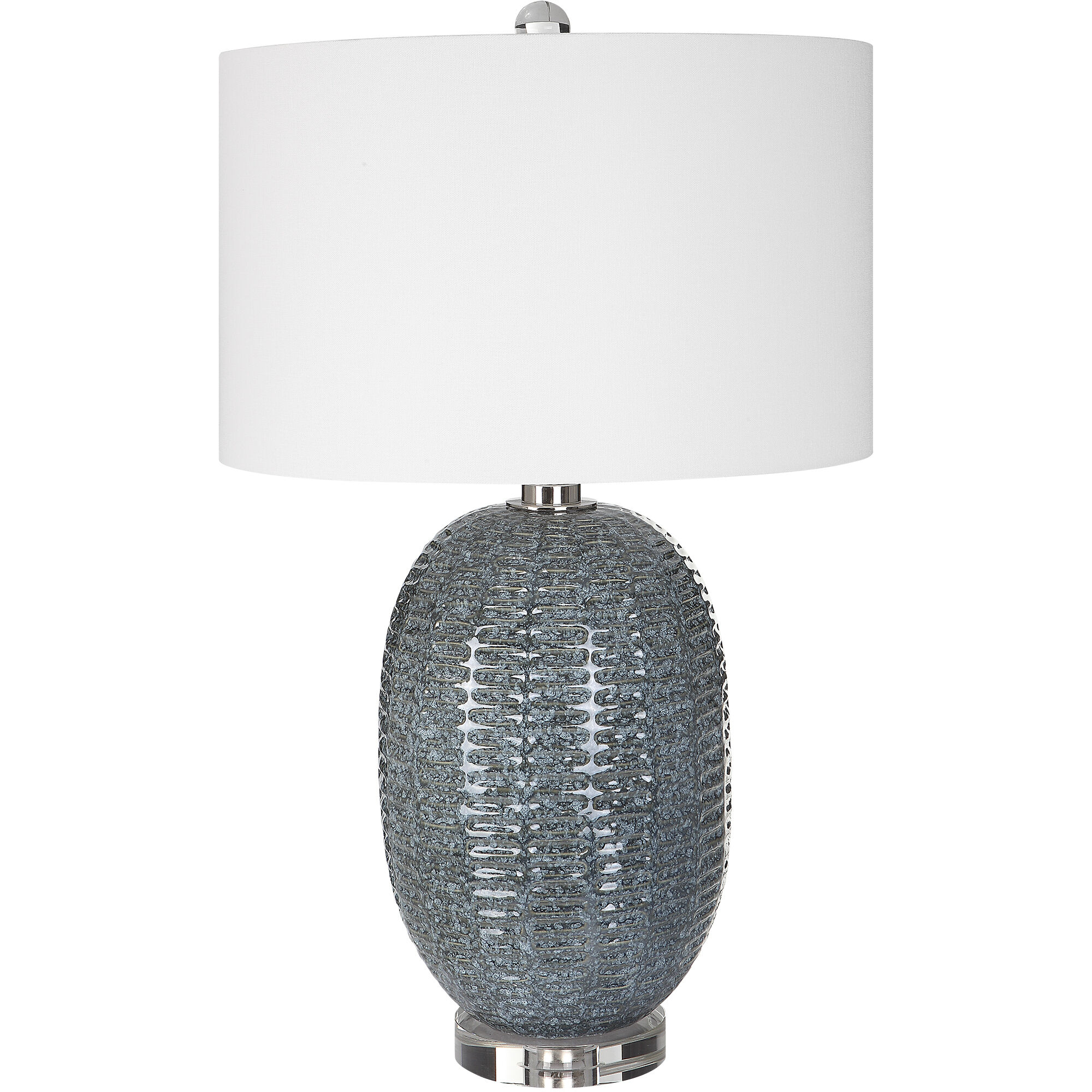 Caralina 29 inch 150.00 watt Mottled Blue-green Glaze and Polished Nickel Table Lamp Portable Light