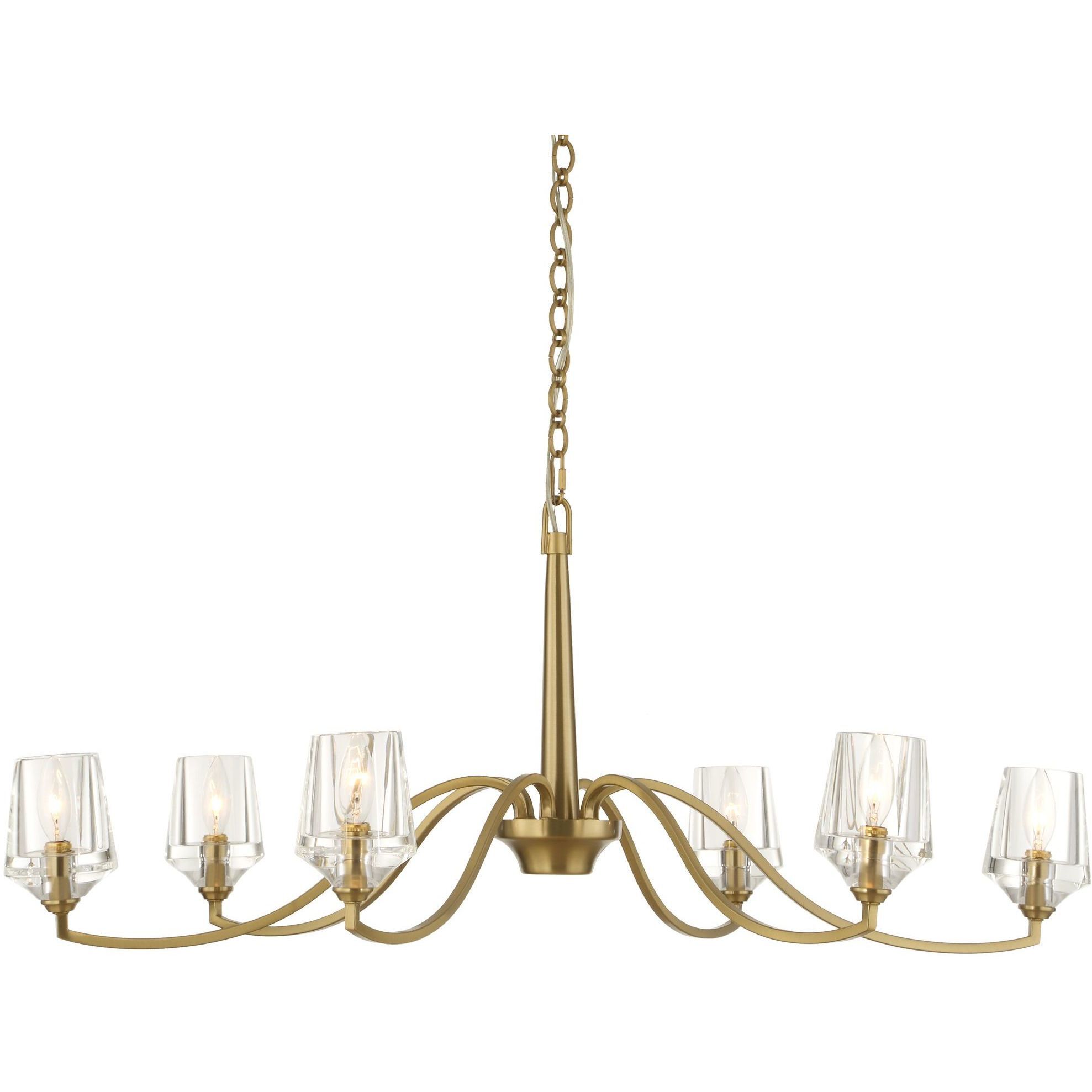Barcelona 6 Light 40.25 inch Natural Brass Chandelier Ceiling Light