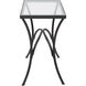 Alayna 24 X 22 inch Satin Black and Clear Glass End Table