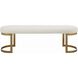 Infinity Antique Gold Leaf and Natural Faux Shearling Bench