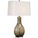 Shyla 29.25 inch 150 watt Dark Moss Seeded Glass and Plated Brushed Brass Table Lamp Portable Light
