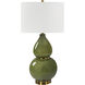Gourd 30.5 inch 150 watt Moss Green Glaze and Antiqued Brass Table Lamp Portable Light