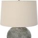 Lunia 25 inch 150 watt Smoky Gray Art Glass and Antique Brushed Brass Table Lamp Portable Light