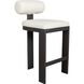 Bolster Back 42.5 inch Java Black and Oyster White Outdoor Bar Stool