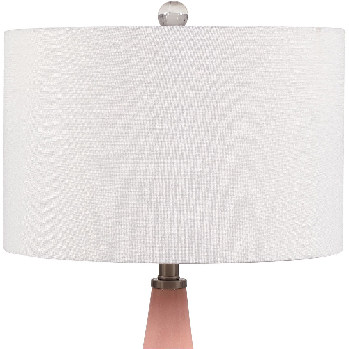 Anastasia 33 inch 150.00 watt Light Pink Glaze with Crystal and Brushed Nickel Table lamp Portable Light