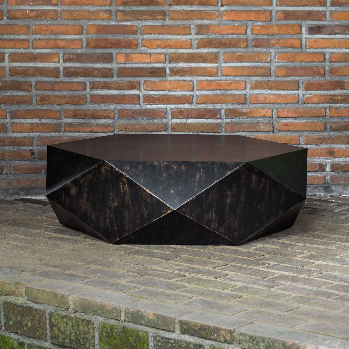 Volker 49.8 X 13.8 inch Mango Veneer with Worn Black and Honey Coffee Table
