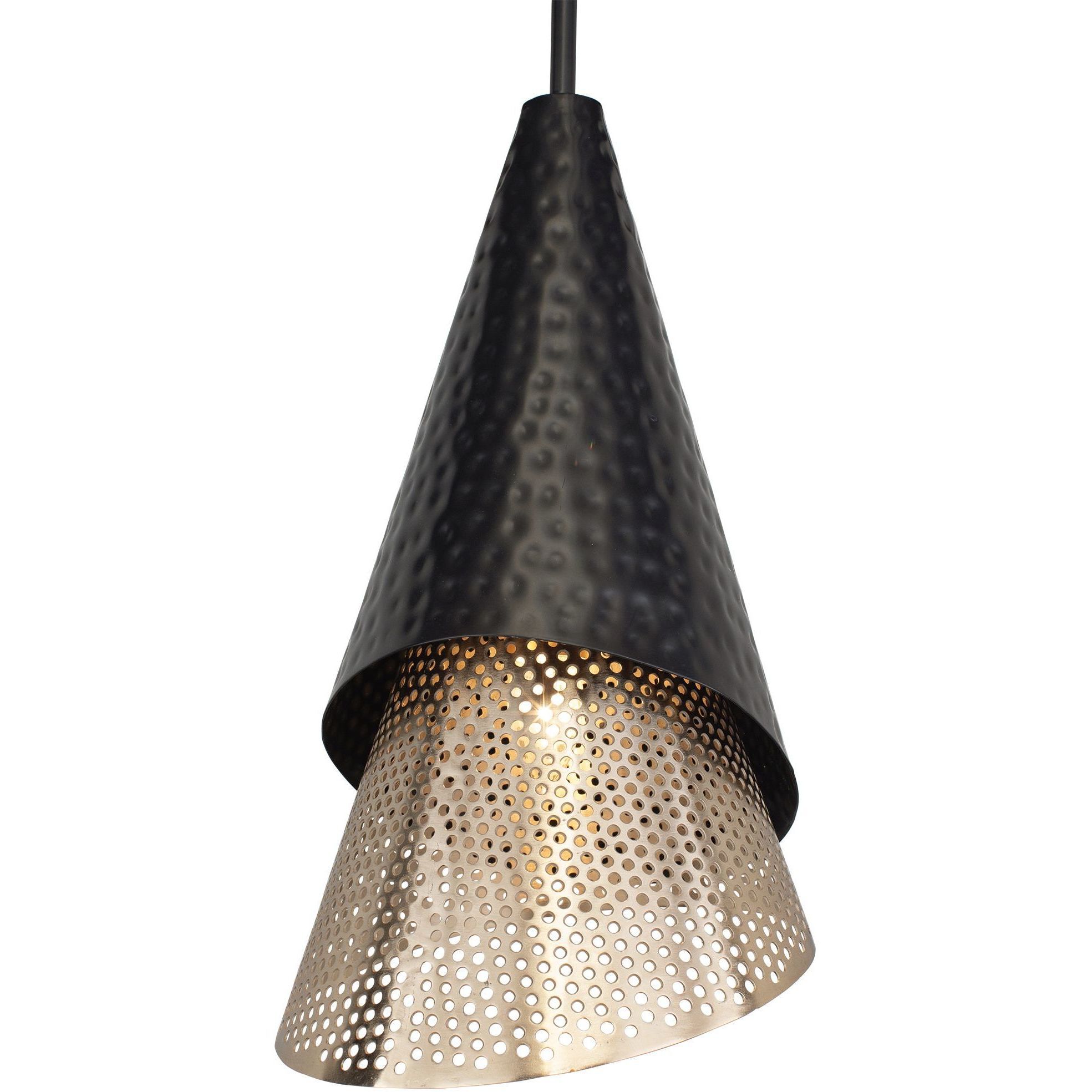Apollo 1 Light 10 inch Matte Black and Matte Gold Mini Pendant Ceiling Light