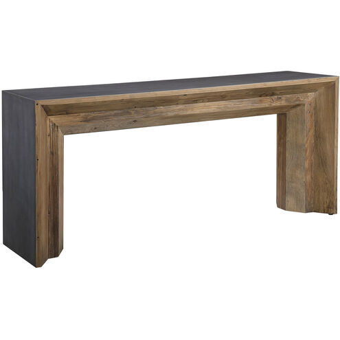 Vail 72 inch Reclaimed Elm Wood with Gray Concrete Console Table 