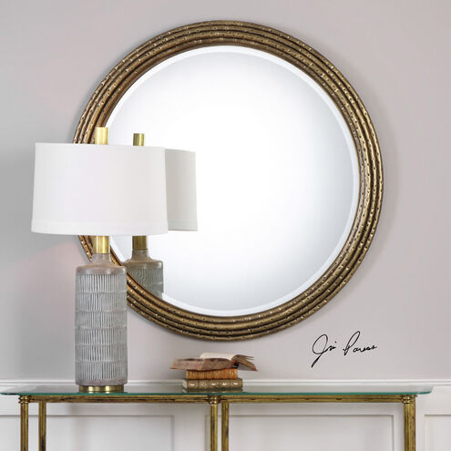 Spera 42 X 42 inch Gold Wall Mirror, Round, Jim Parsons