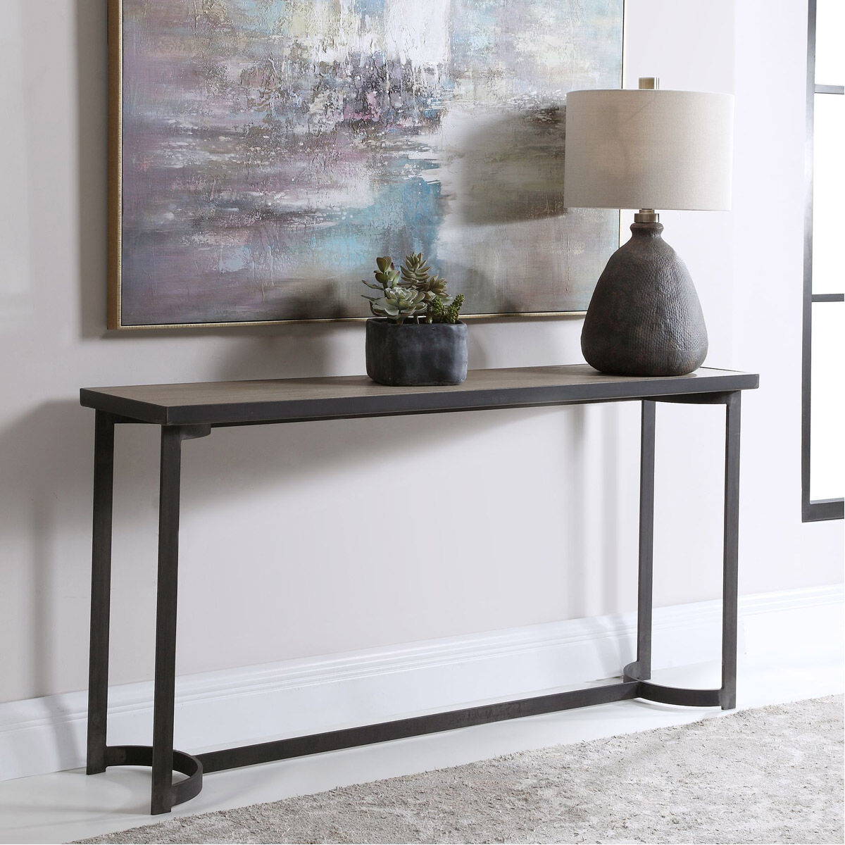 Basuto 62 inch Steel Console Table