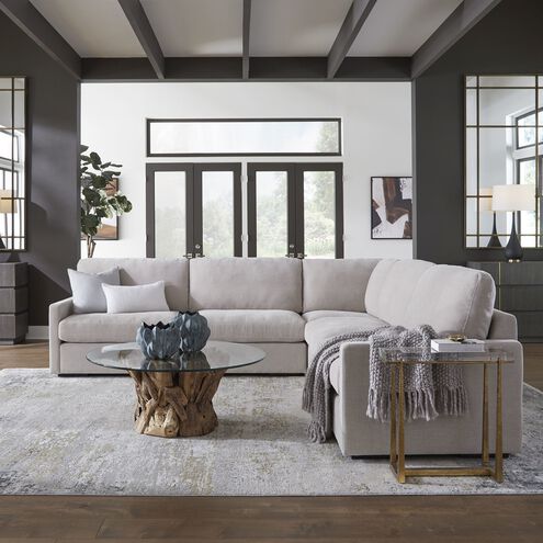 Refuge Light Sand Polyester Sofa, Left Arm Facing