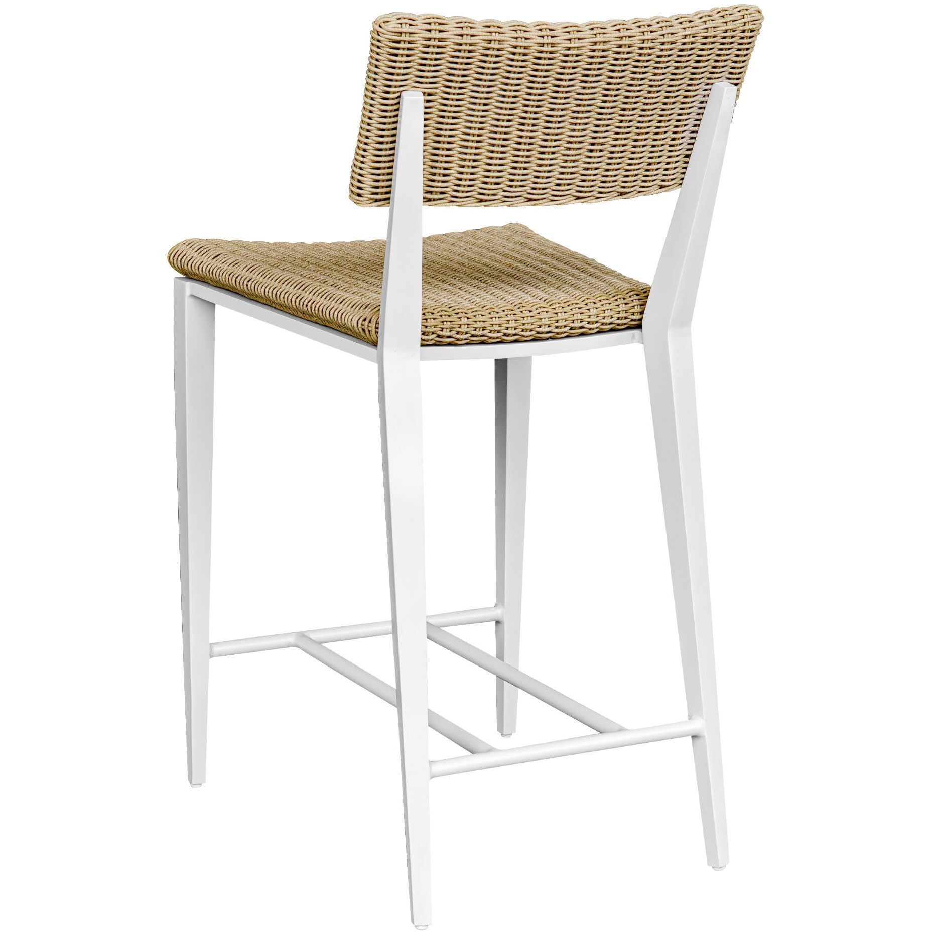 Calbas 38.1 inch White and Honey Outdoor Counter Stool