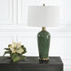 Verdell 29 inch 150.00 watt Mottle Dark Mossy Green Glaze and Antiqued Brass Table Lamp Portable Light