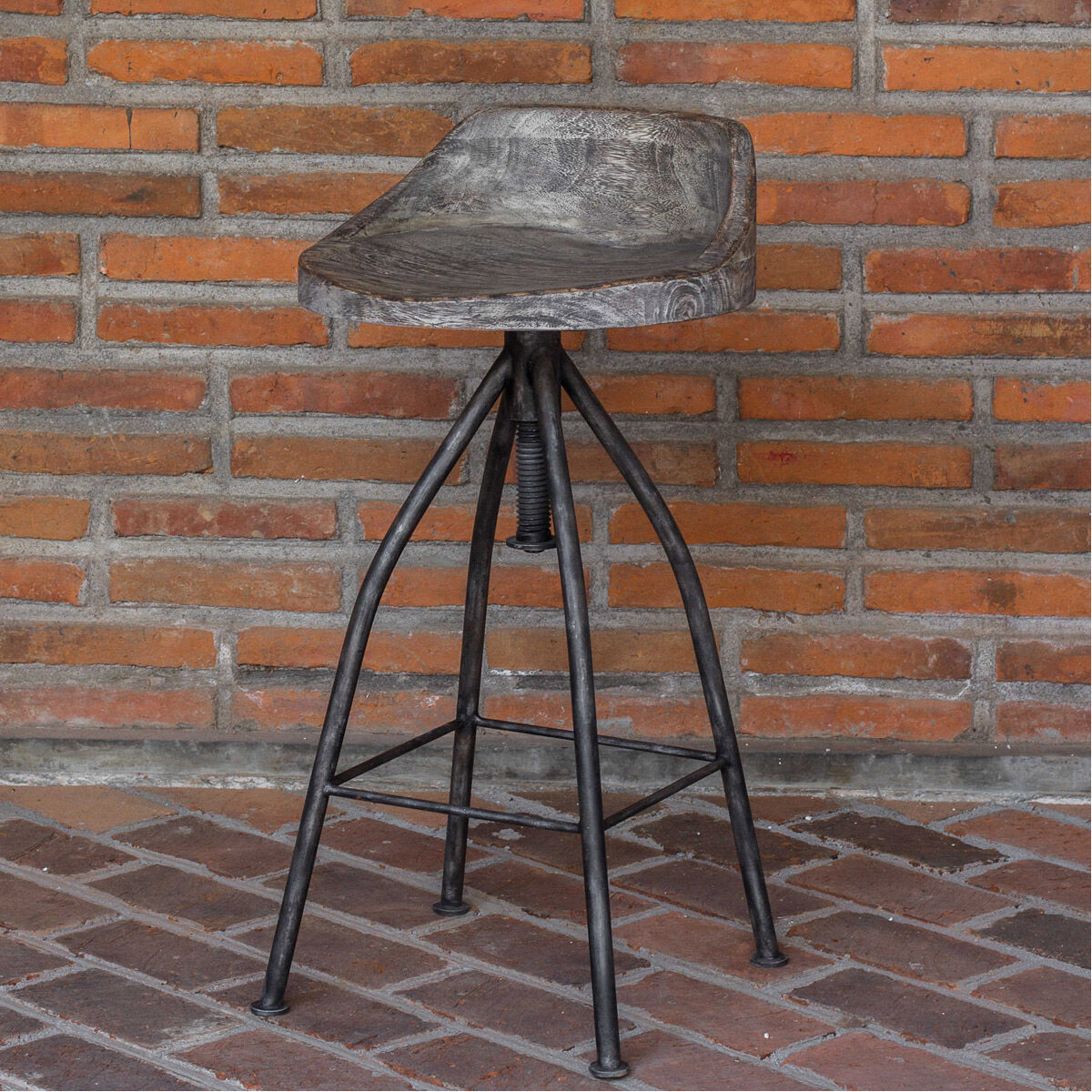 Kairu 35 inch Blackened Zinc Iron Bar Stool