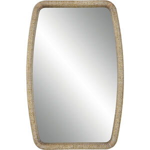 Tiki 36 X 24 inch Natural Wood and Wrapped Woven Rattan Mirror