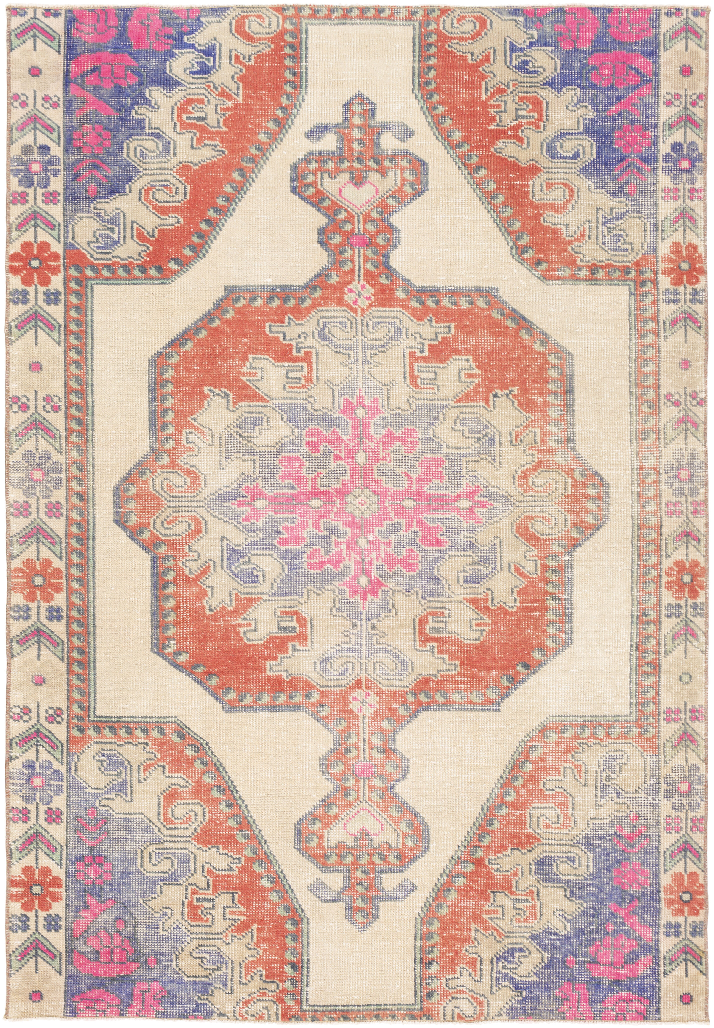 Antique One of a Kind 74 X 52 inch Rug, Rectangle