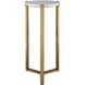 Pietra 23 X 10.63 inch Antique Brass and Carrara Marble Drink Table