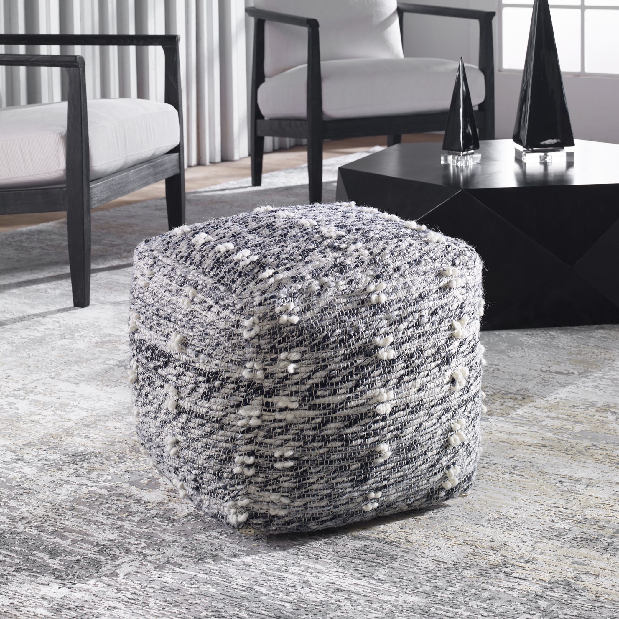 White best sale pouf chair