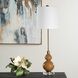 Sienna 36 inch 150.00 watt Caramel Brown Seeded Glass with Crystal and Brushed Antique Brass Buffet Lamp Portable Light
