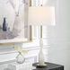 Annora 34 inch 150.00 watt Glossy White and Antique Brass Table Lamp Portable Light