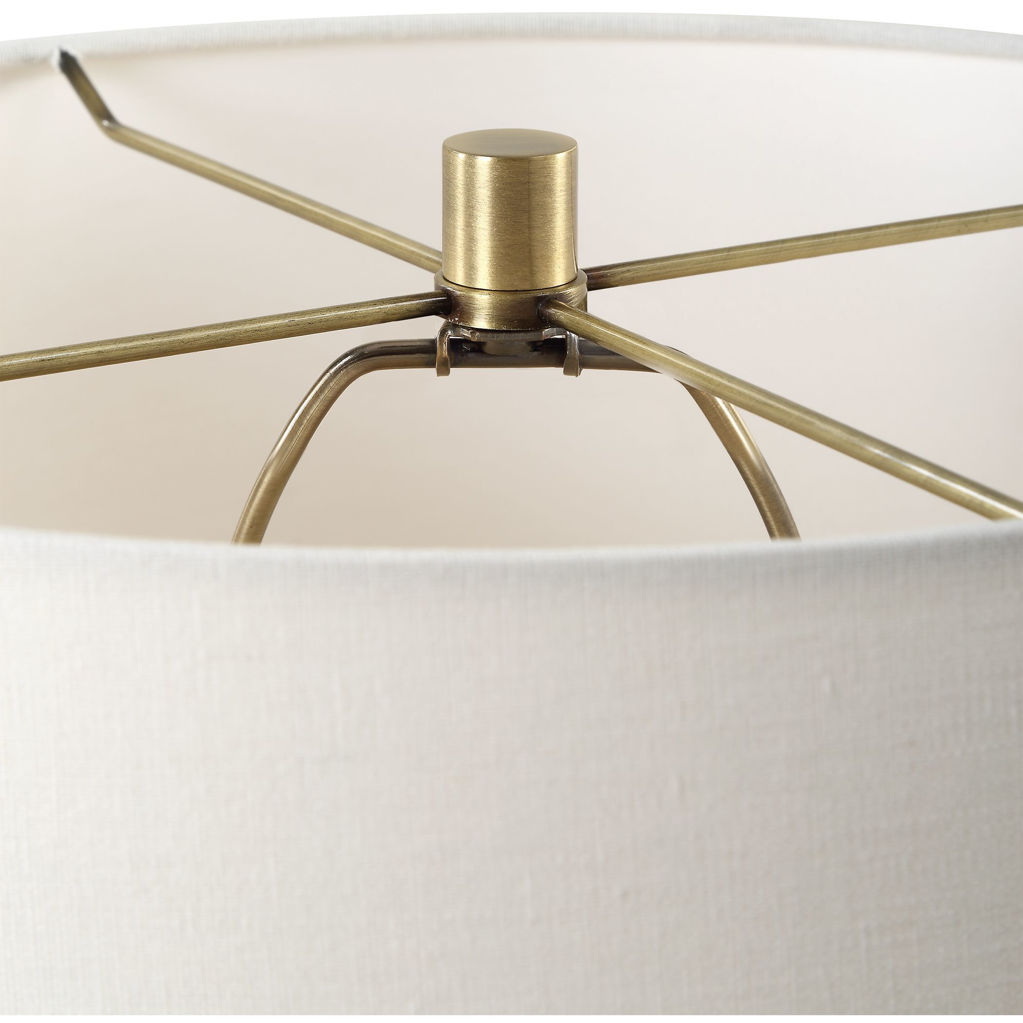 Plinth 27.75 inch 100.00 watt White Marble and Antique Brass with Crystal Table Lamp Portable Light