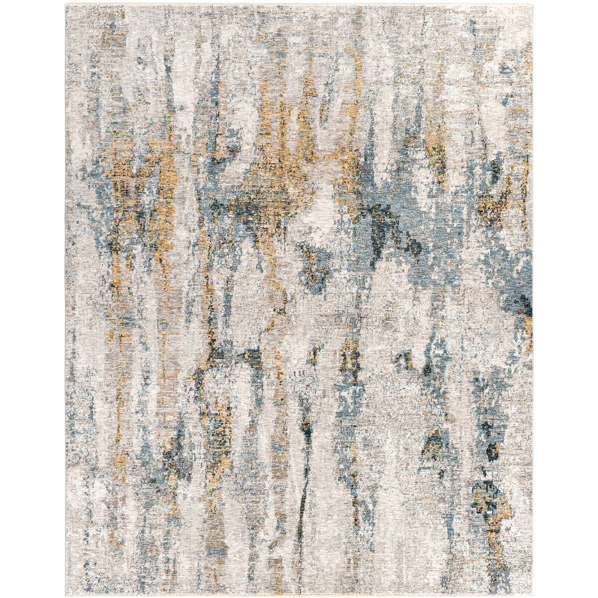 Ladoga 89 X 60 inch Light Beige/Cream/Denim Blue/Gray Rug, 5ft x 8ft