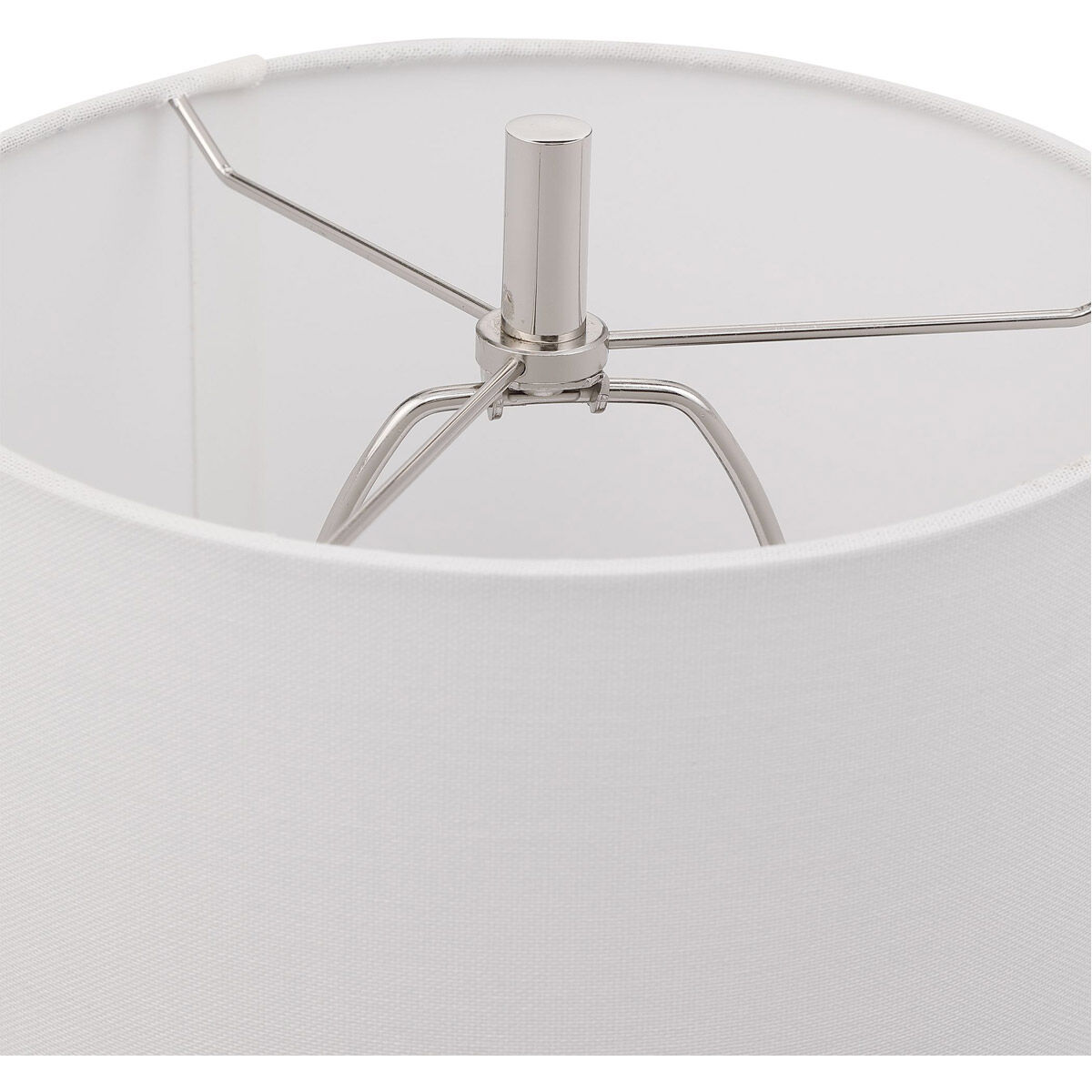 Sussex 35 inch 100.00 watt Plated Polished Nickel and White Marble Buffet Lamp Portable Light