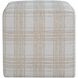 Joie 18 inch Chenille In Porcelain Plaid Ottoman