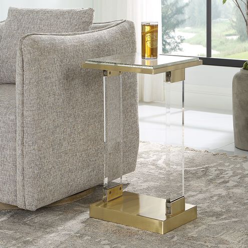 Muse 25 X 14 inch Antique Brushed Brass and Clear Acrylic Accent Table