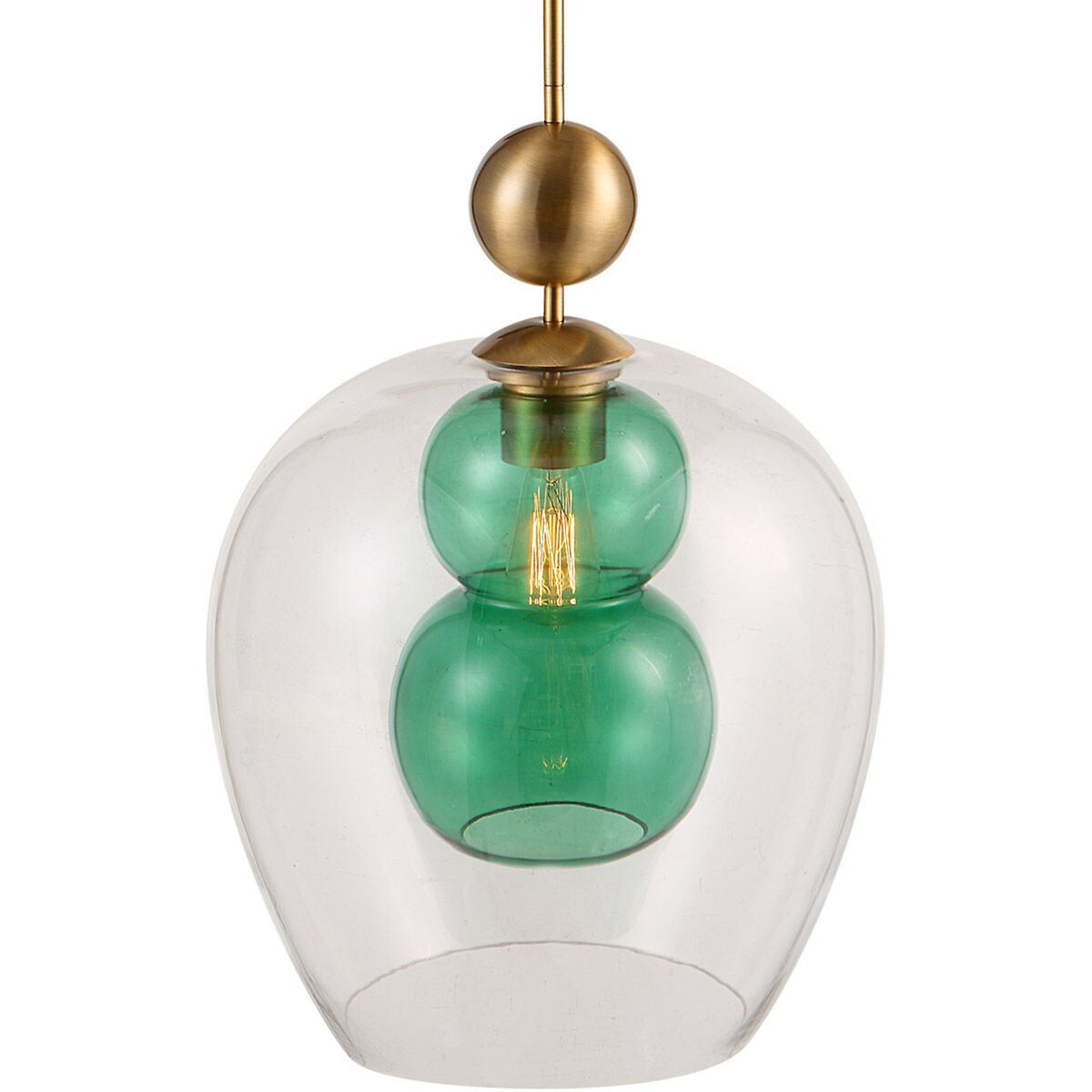 Shamrock 1 Light 16 inch Oxidized Antique Brass Pendant Ceiling Light