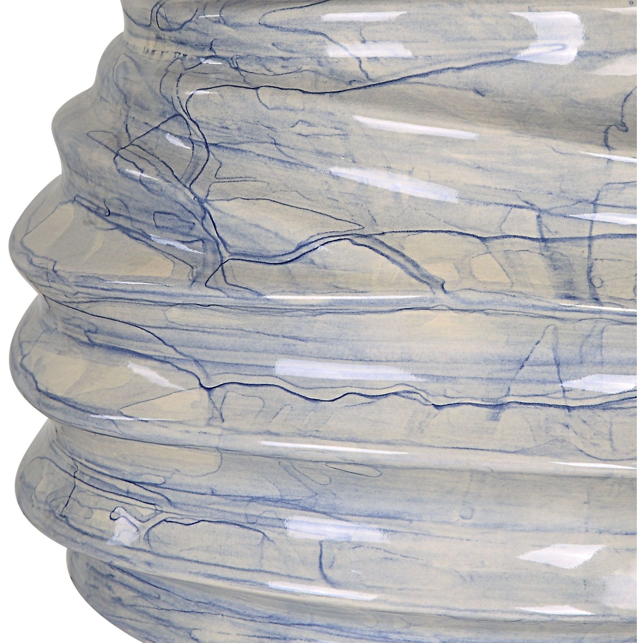 Waves 26 inch 150 watt Light Cobalt Blue Drip Glaze Accent Lamp Portable Light