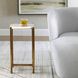 Affinity 22 X 12.5 inch Antique Gold and Natural White Marble Accent Table