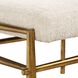 Karleen Antique Brass and Ivory Chenille Bench