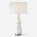 Santino 31 inch 150.00 watt Crackled Ivory Ceramic and Dove Gray with Brushed Nickel and Crystal Table Lamp Portable Light