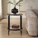 Chadid 23.75 X 21.75 inch Black and Gold with Glass Side Table