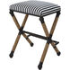 Braddock 28 inch Rustic Iron and Natural Fiber Rope with Navy/Cream Counter Stool