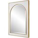 Crisanta 37.5 X 25 inch Gloss White and Antiqued Gold Leaf Mirror