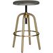 Revolve 24 inch Brushed Brass and Dark Walnut Counter Stool